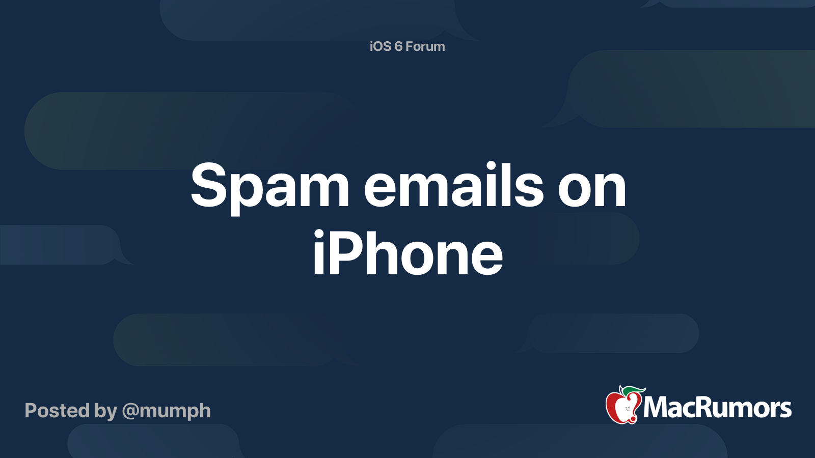 Spam emails on iPhone MacRumors Forums