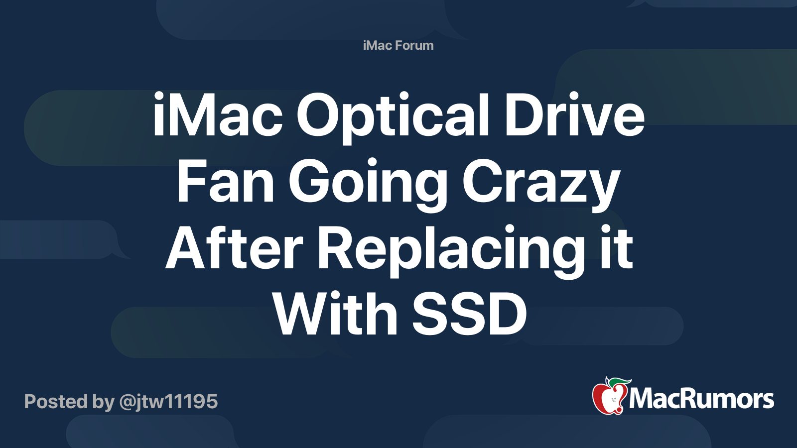 iMac Optical Drive Fan Going Crazy After Replacing it With SSD