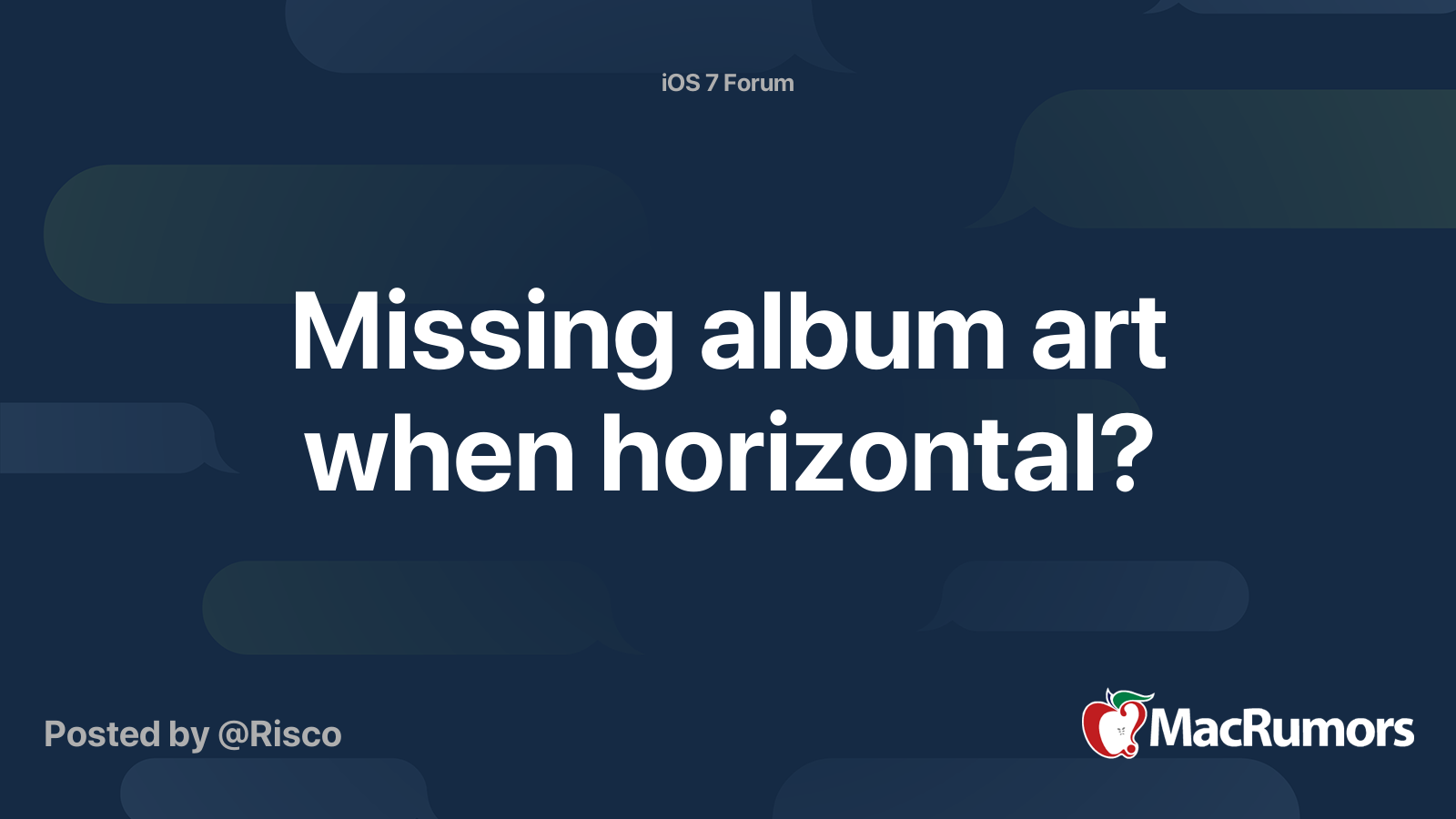 Missing album art when horizontal? | MacRumors Forums