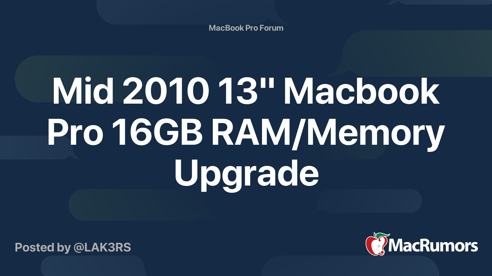 Mid 10 13 Macbook Pro 16gb Ram Memory Upgrade Macrumors Forums