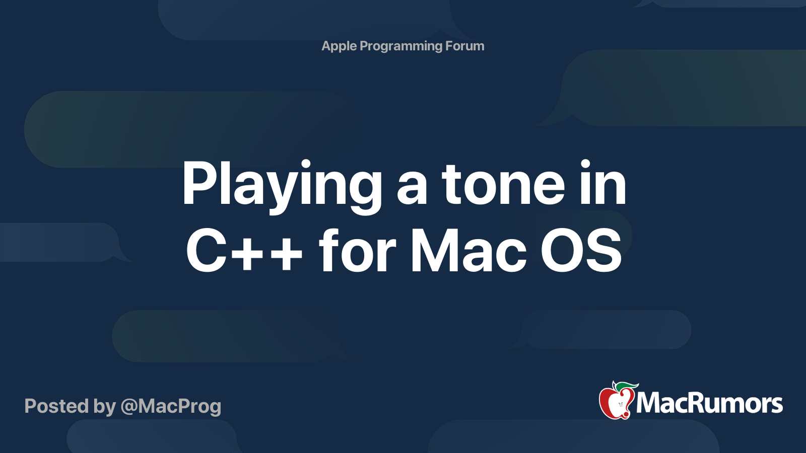 Playing A Tone In C For Mac OS MacRumors Forums