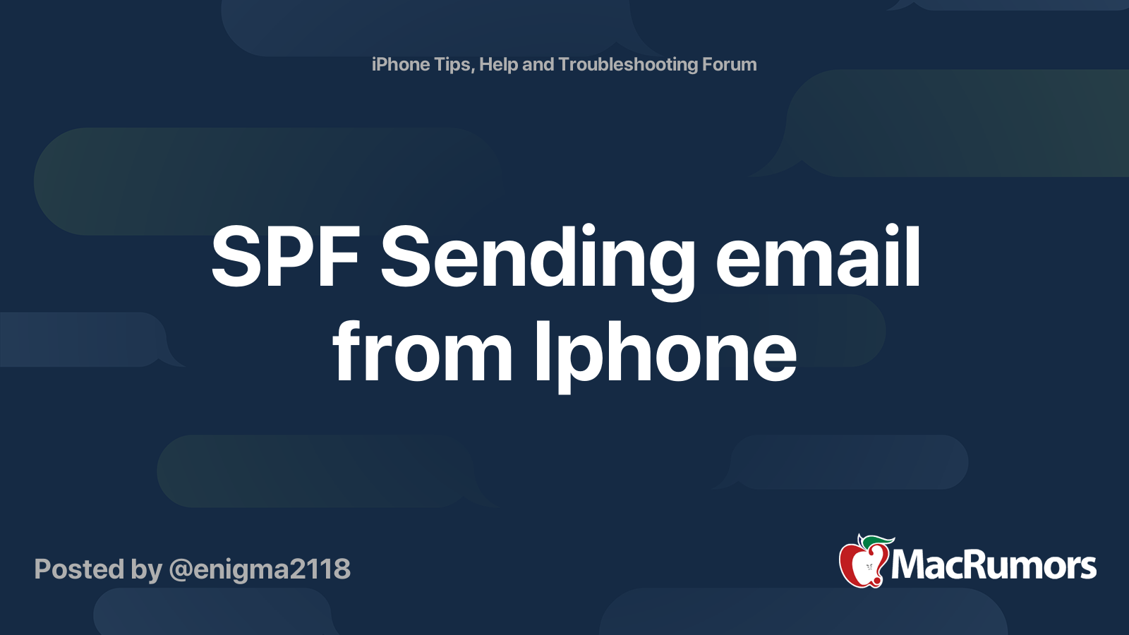 Spf sending email from iphone macrumors forums