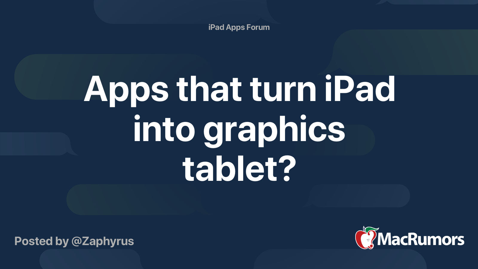 Apps that turn iPad into graphics tablet? MacRumors Forums