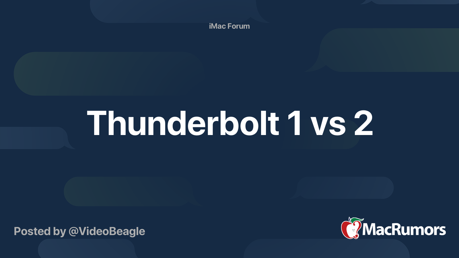 Thunderbolt 1 vs 2 | MacRumors Forums