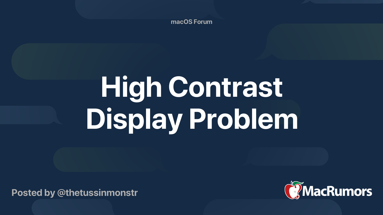 High Contrast Display Problem MacRumors Forums