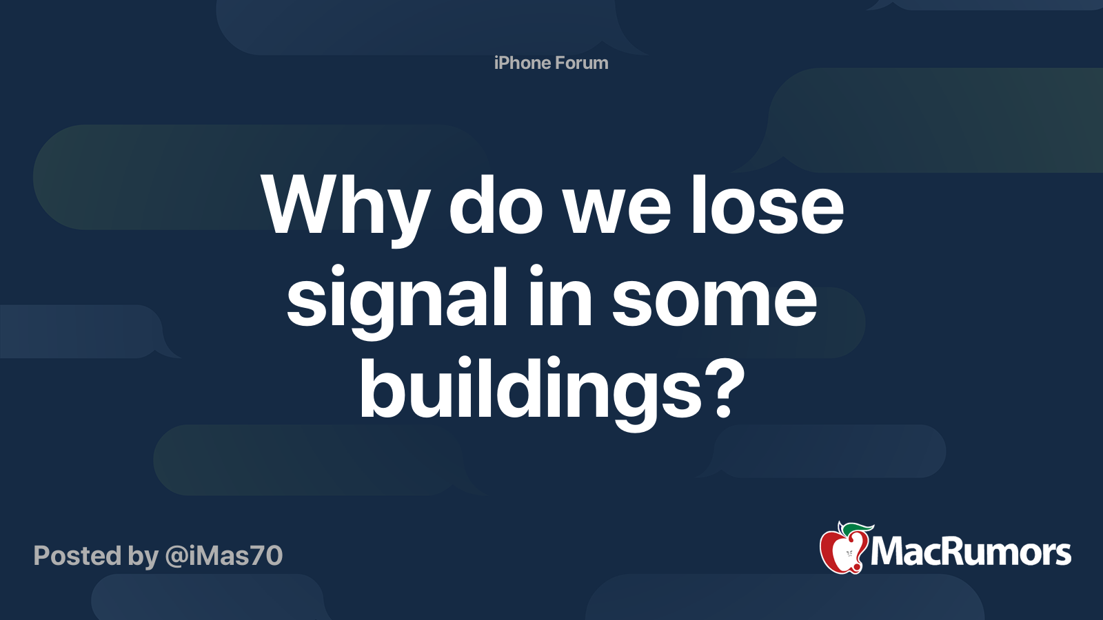 Why do we lose signal in some buildings? MacRumors Forums