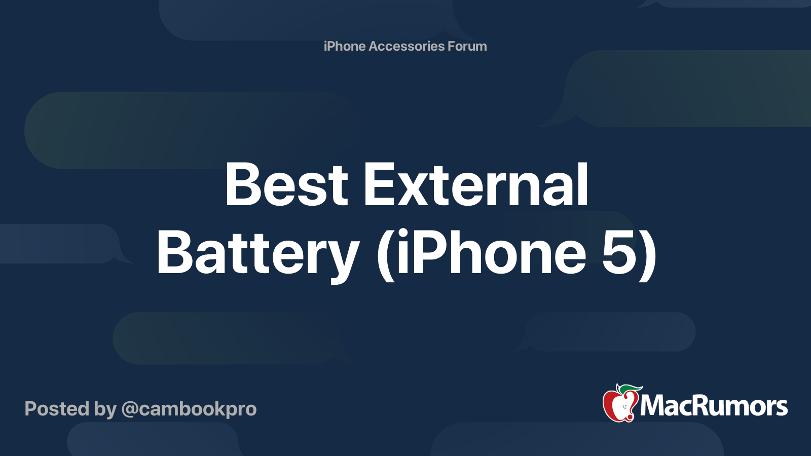 Best External Battery (iPhone 5) MacRumors Forums