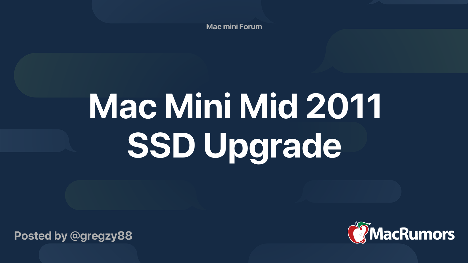 Mac Mini Mid 11 Ssd Upgrade Macrumors Forums