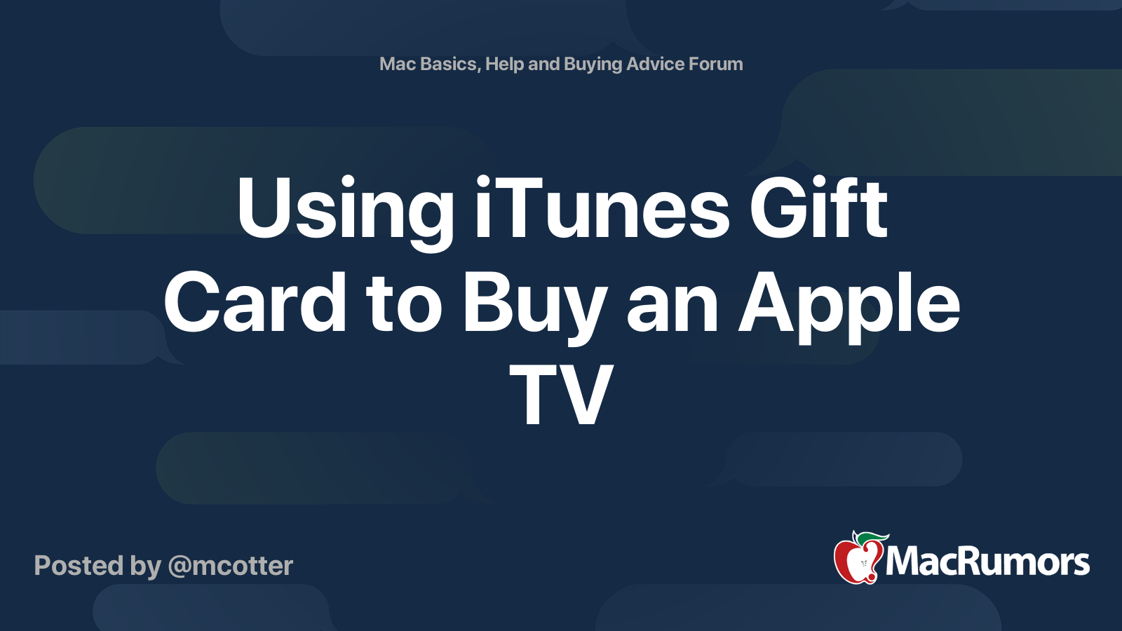 Using iTunes Gift Card to Buy an Apple TV MacRumors Forums