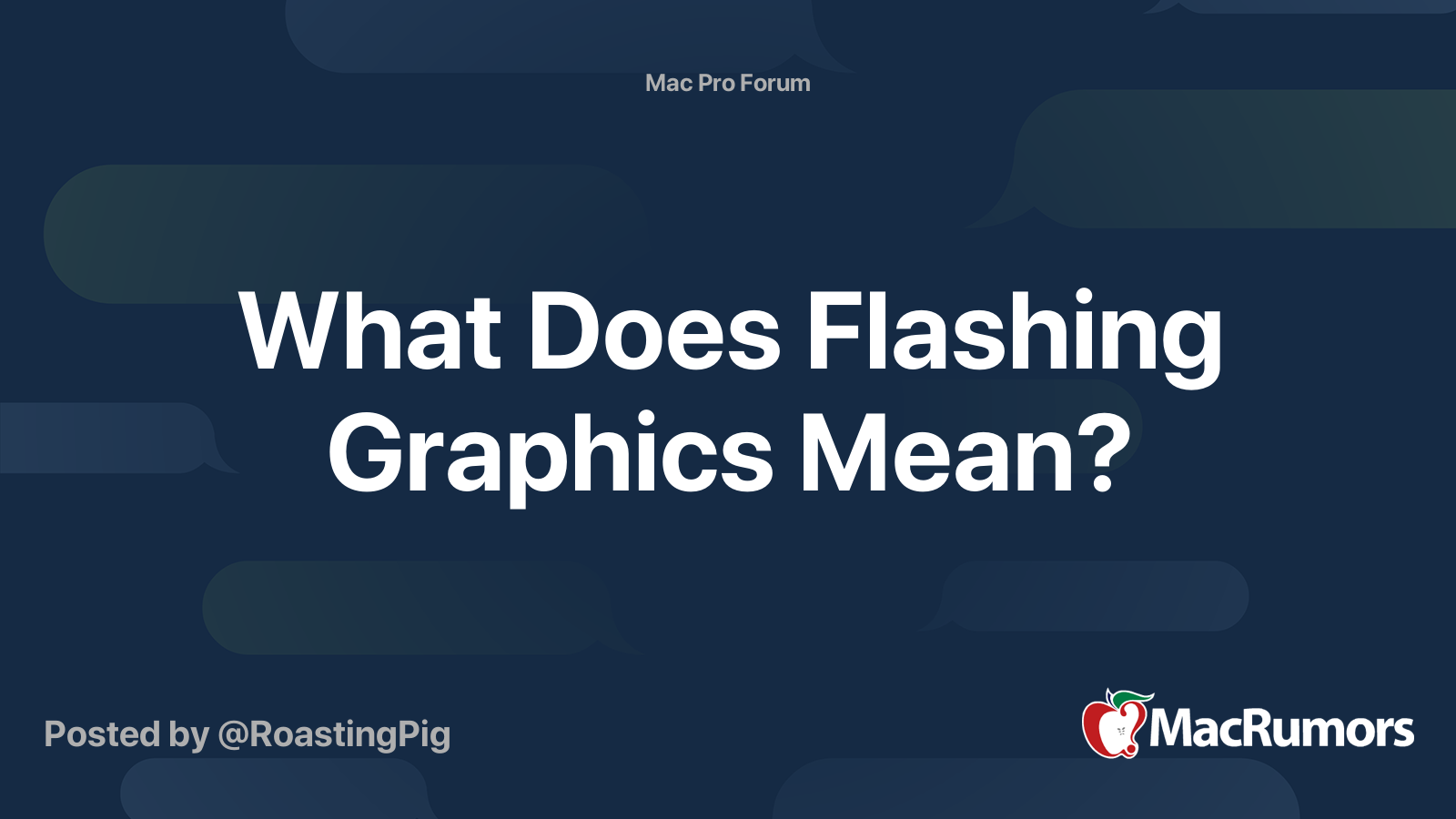 What Does Flashing Graphics Mean? MacRumors Forums