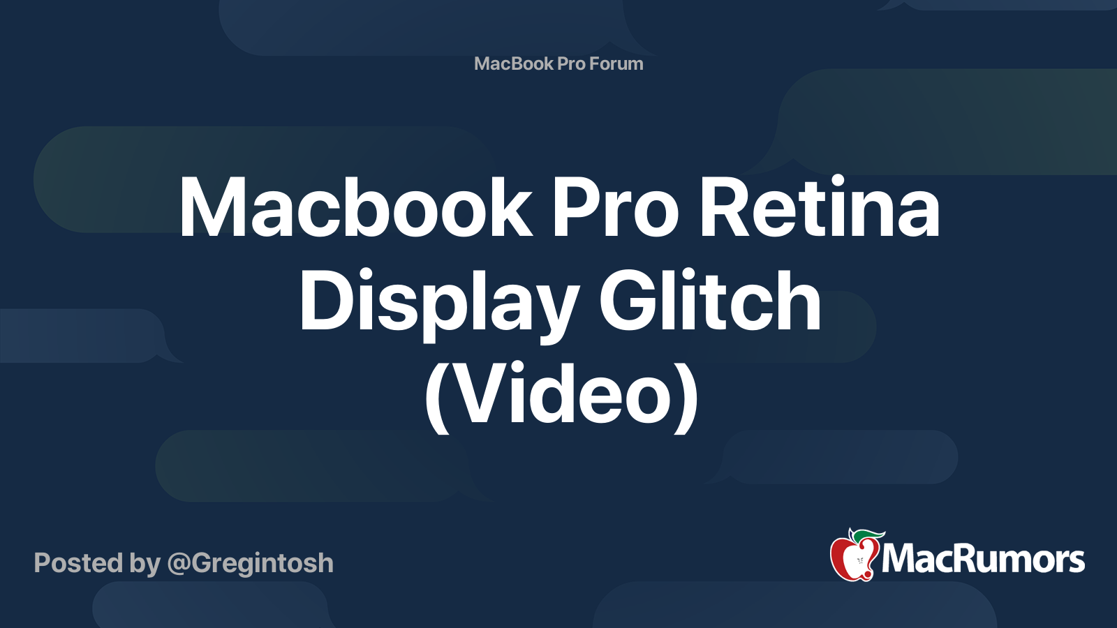Macbook Pro Retina Display Glitch (Video) | MacRumors Forums