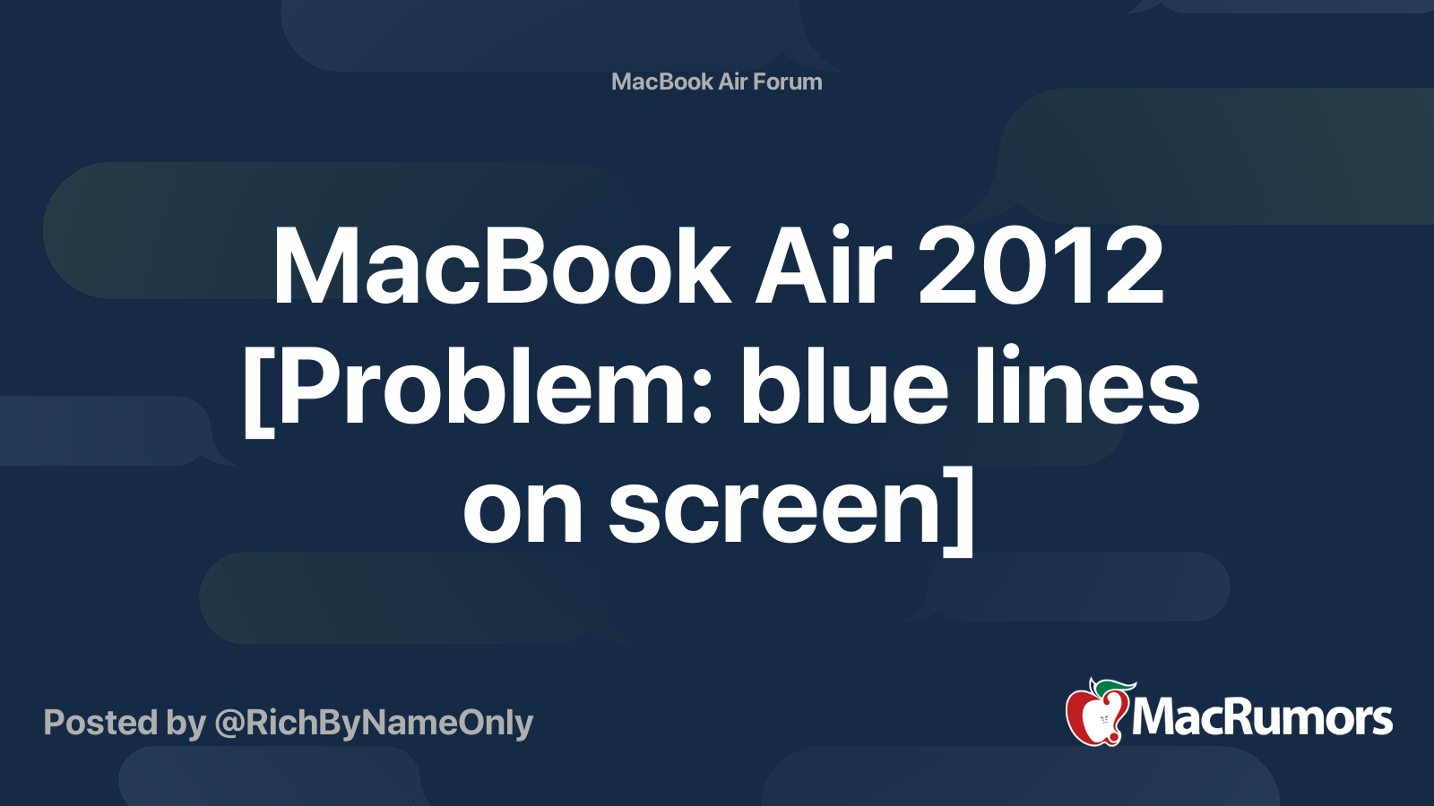MacBook Air 2012 [Problem blue lines on screen] MacRumors Forums