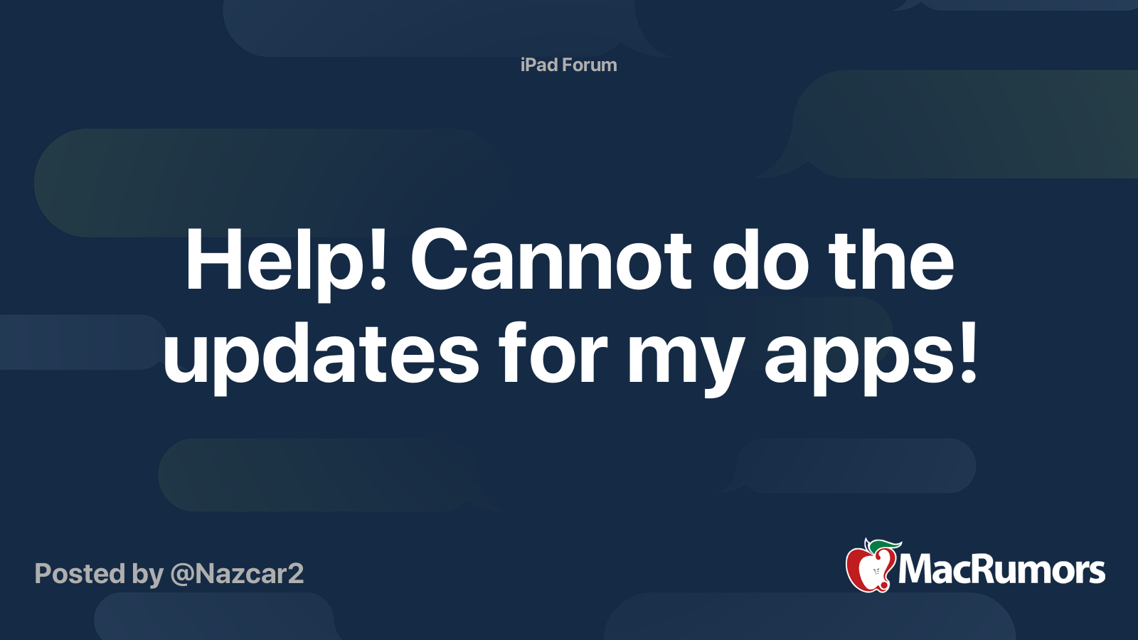 Help! Cannot do the updates for my apps! | MacRumors Forums