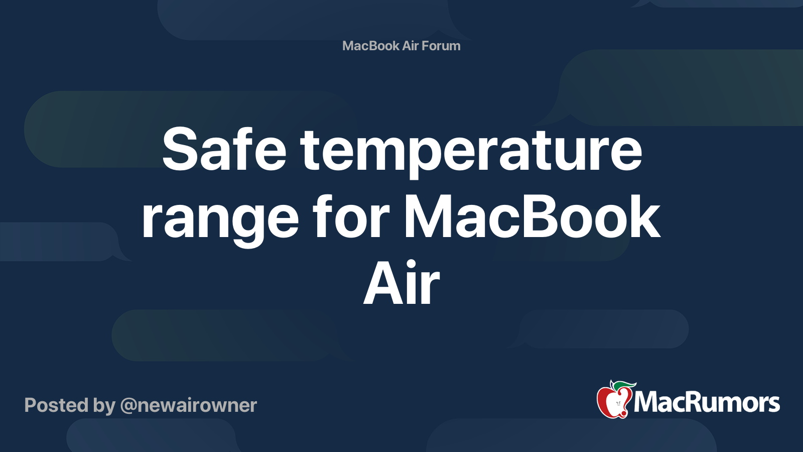 Safe temperature range for MacBook Air MacRumors Forums