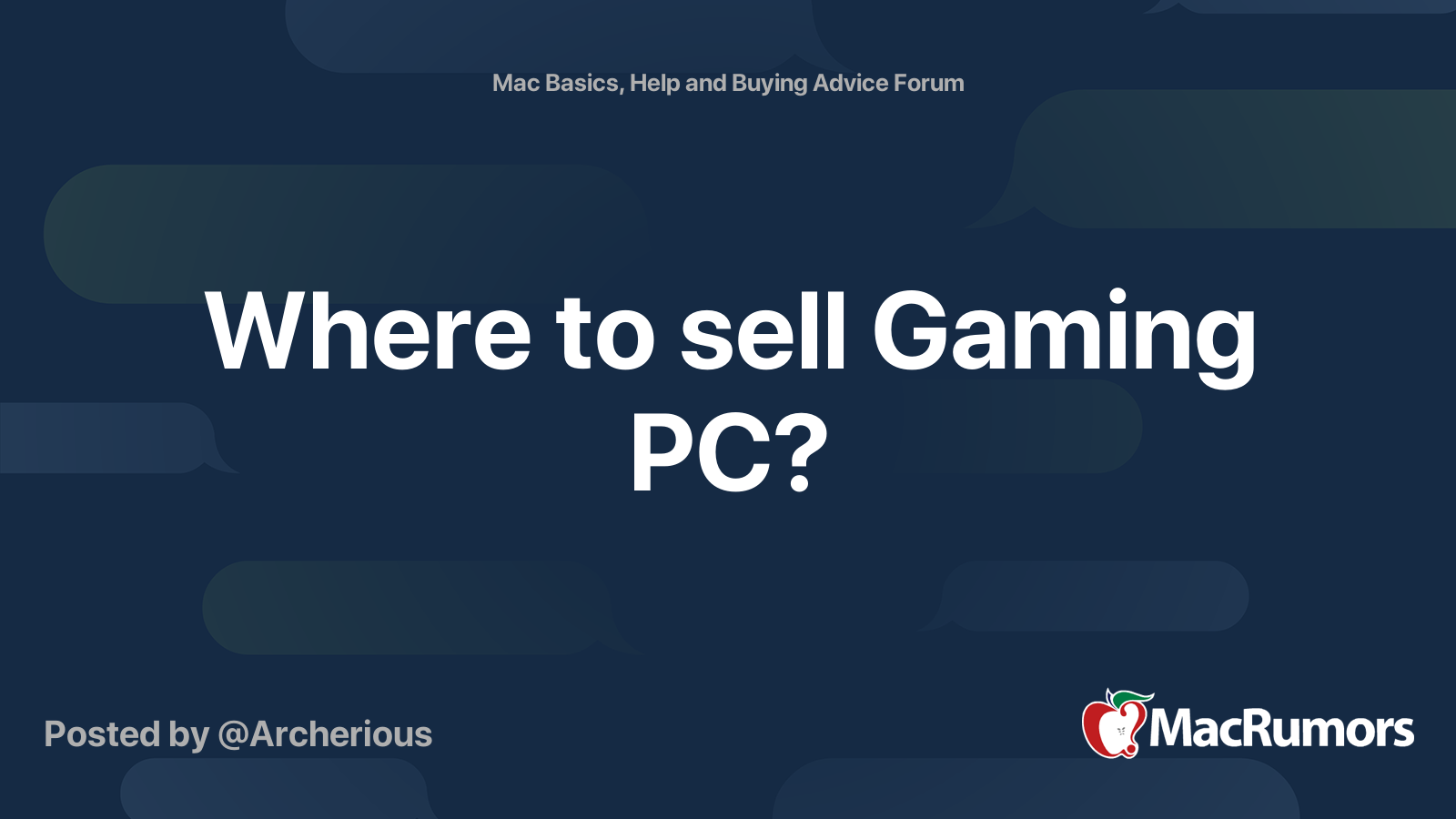 Where to sell Gaming PC? MacRumors Forums