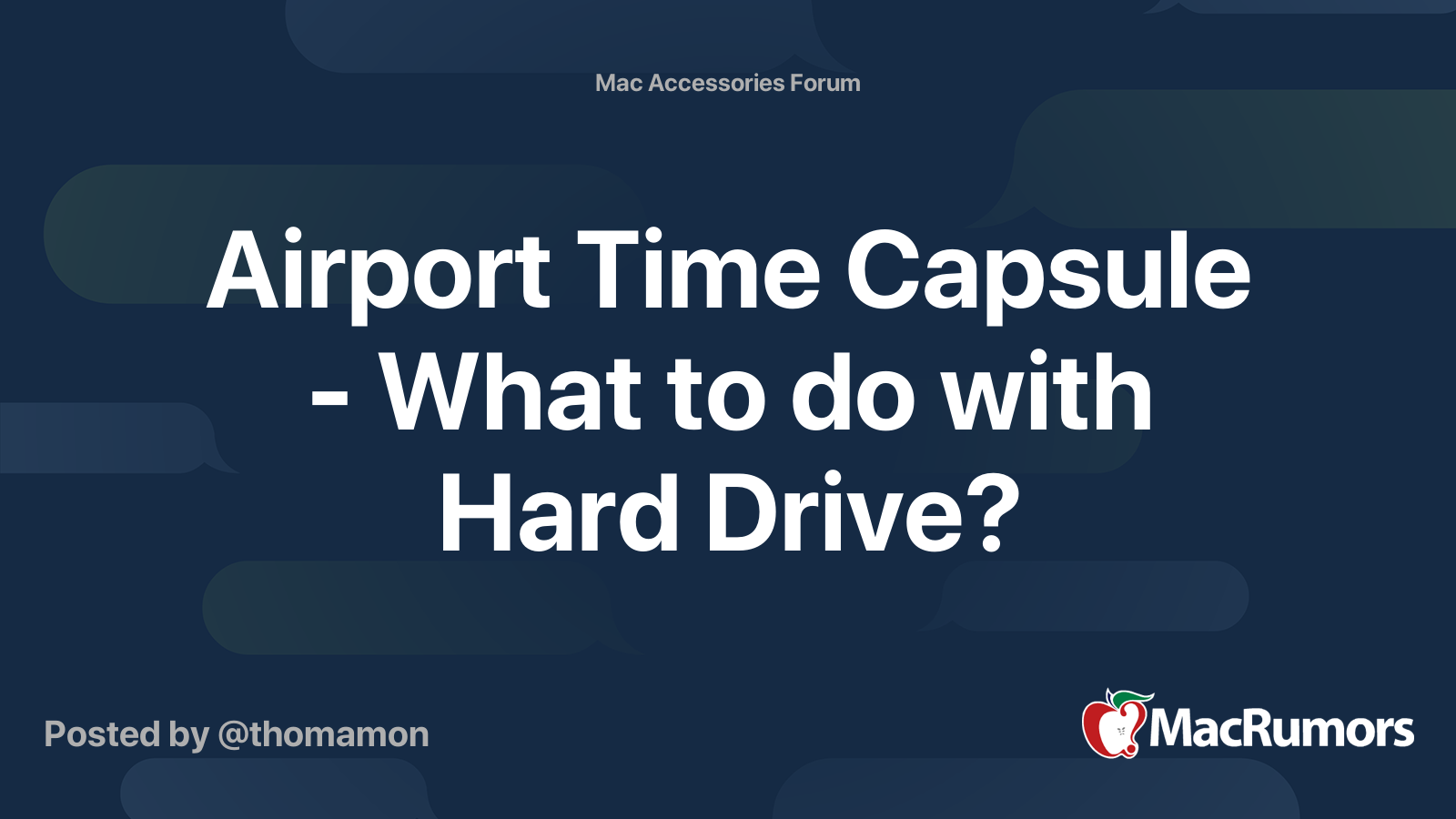Airport Time Capsule What to do with Hard Drive? MacRumors Forums