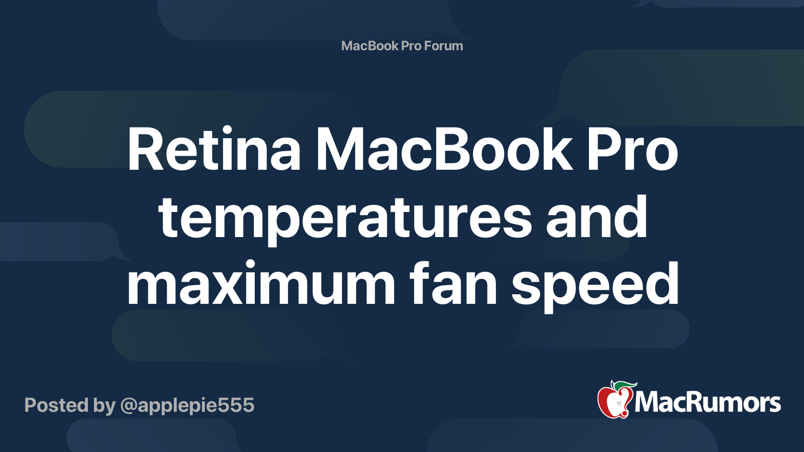Retina MacBook Pro temperatures maximum fan | MacRumors Forums