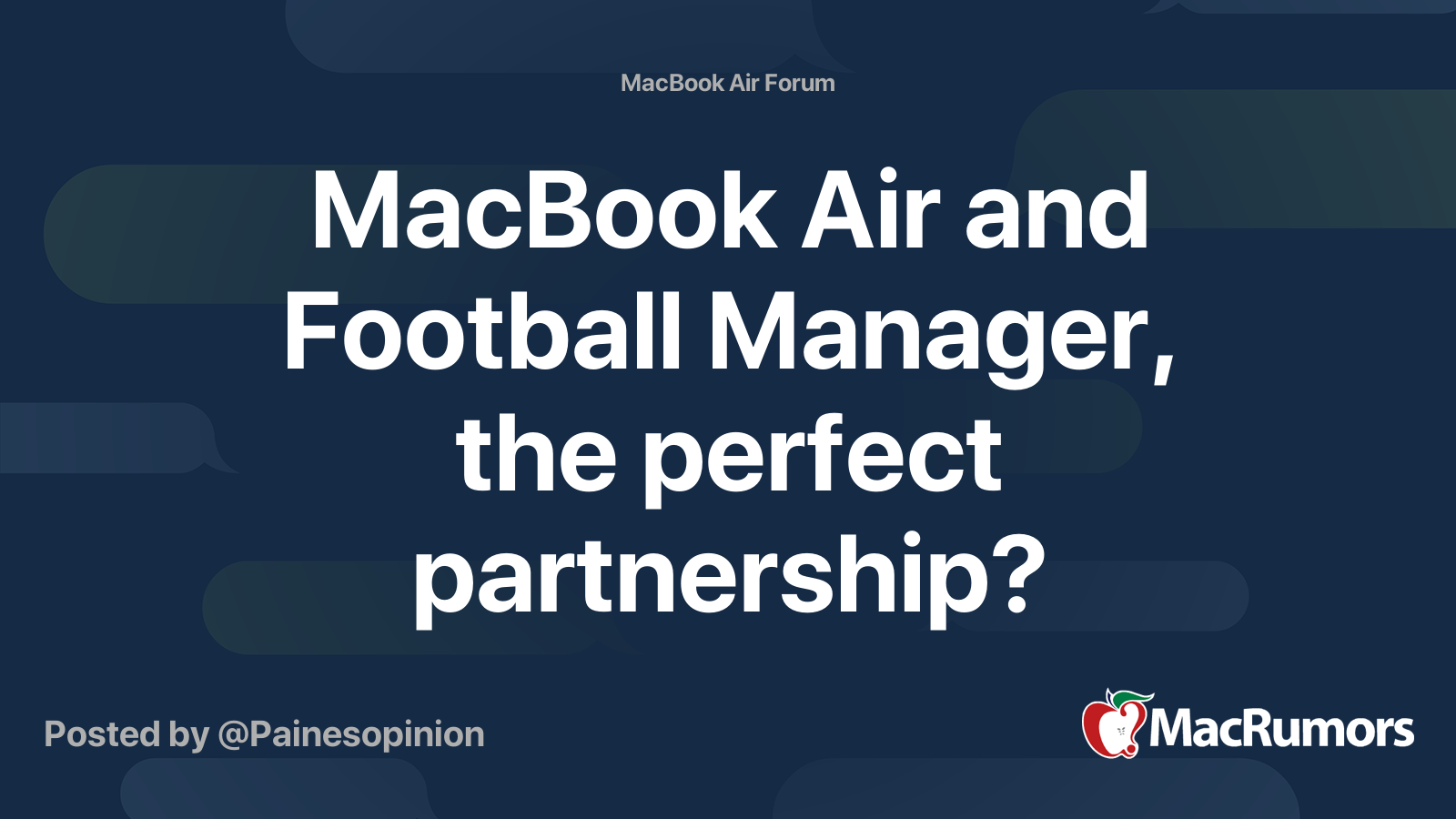 MacBook Air and Football Manager, the perfect partnership? MacRumors