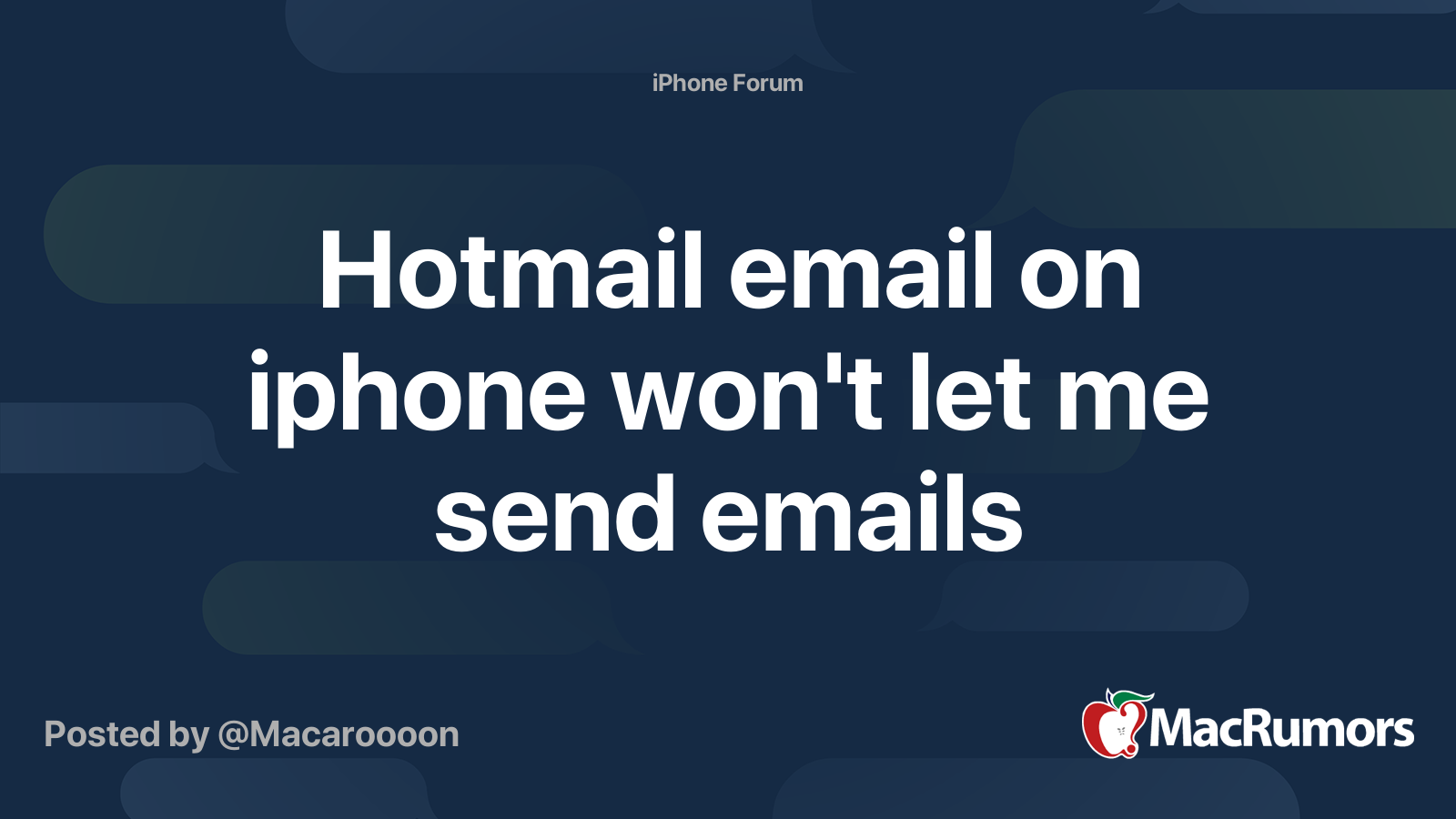 why can t i send hotmail emails from my mac
