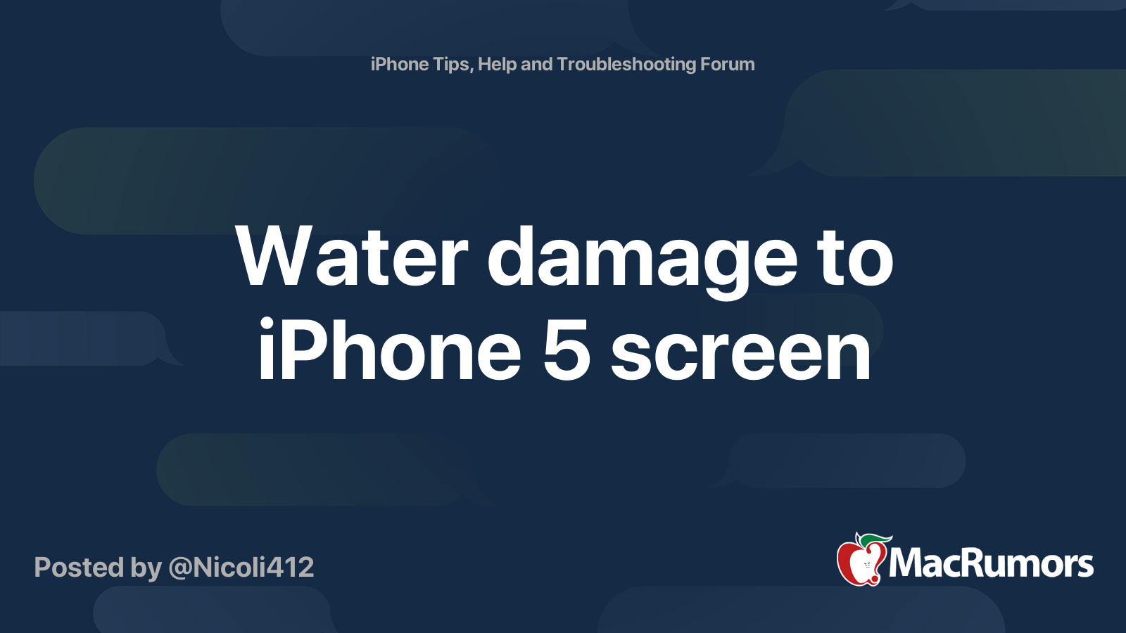 Water damage to iPhone 5 screen | MacRumors Forums