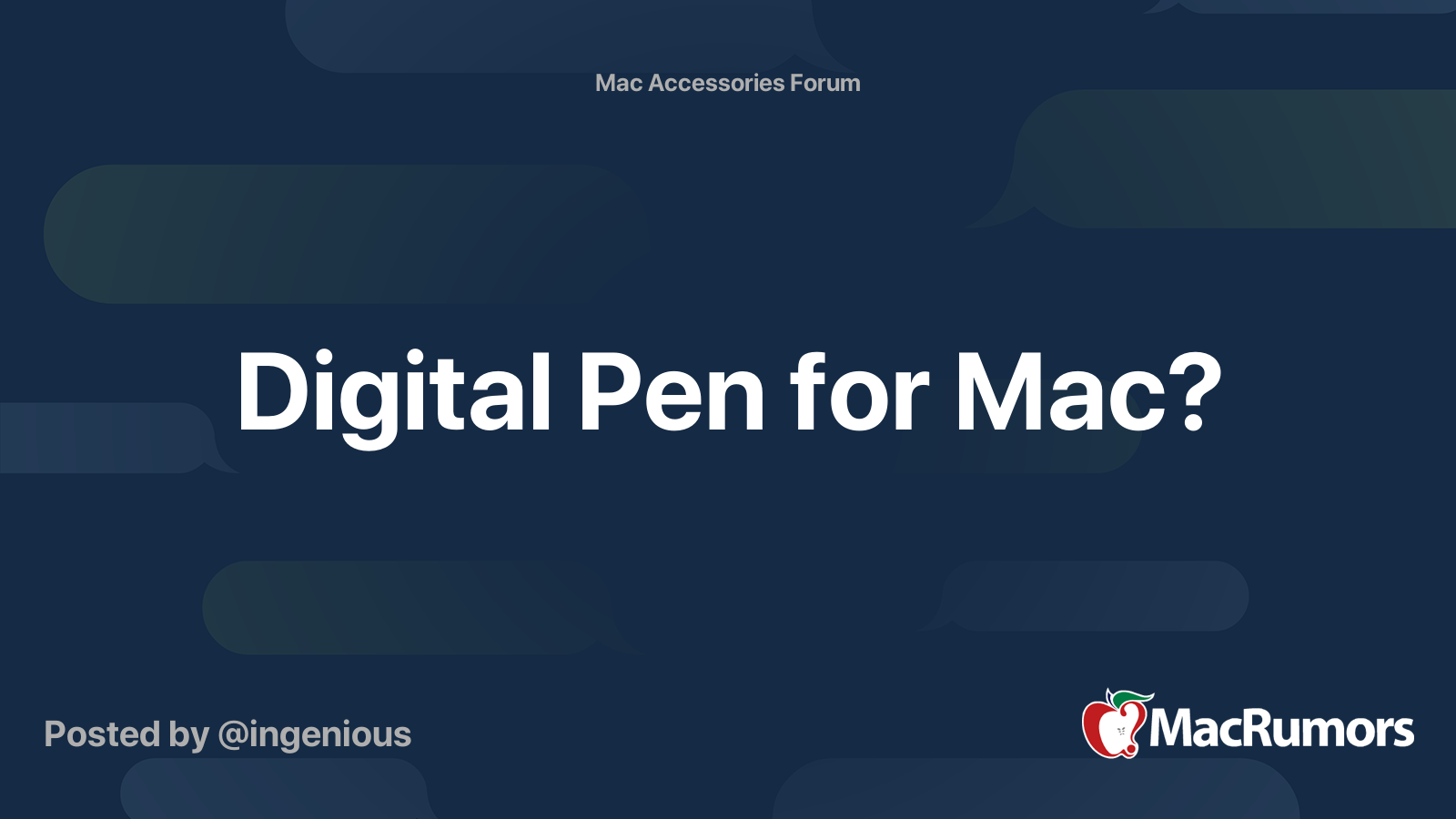 Digital Pen for Mac? MacRumors Forums