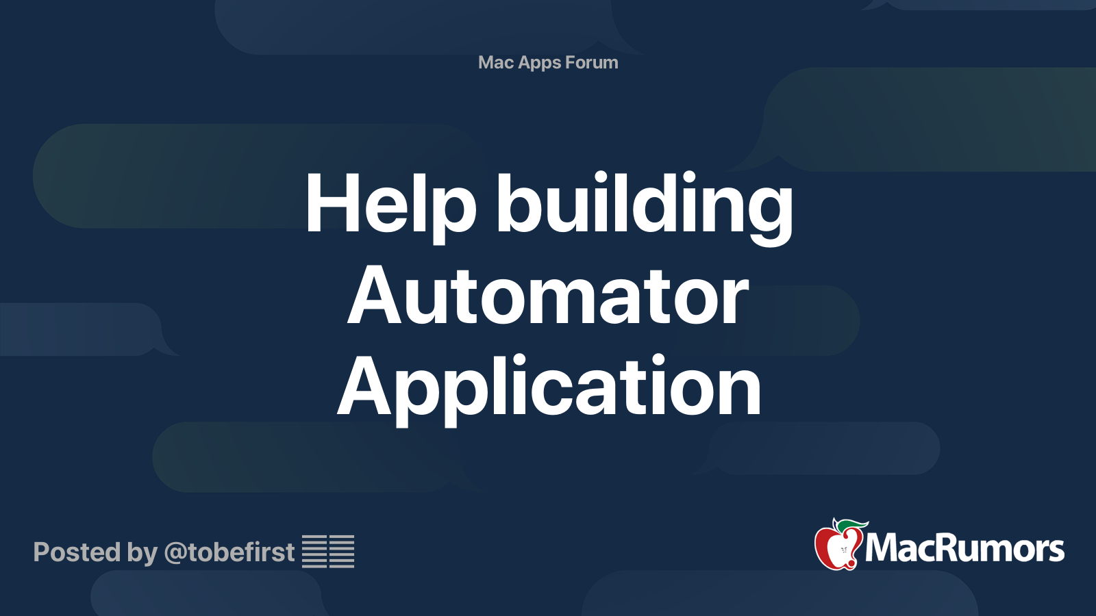 Help building Automator Application | MacRumors Forums