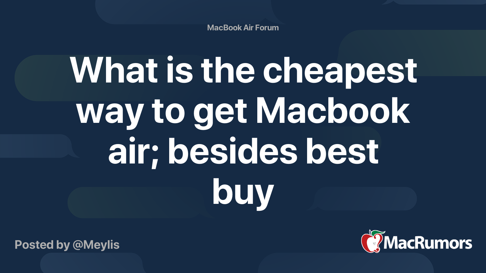 What is the cheapest way to get Macbook air; besides best buy