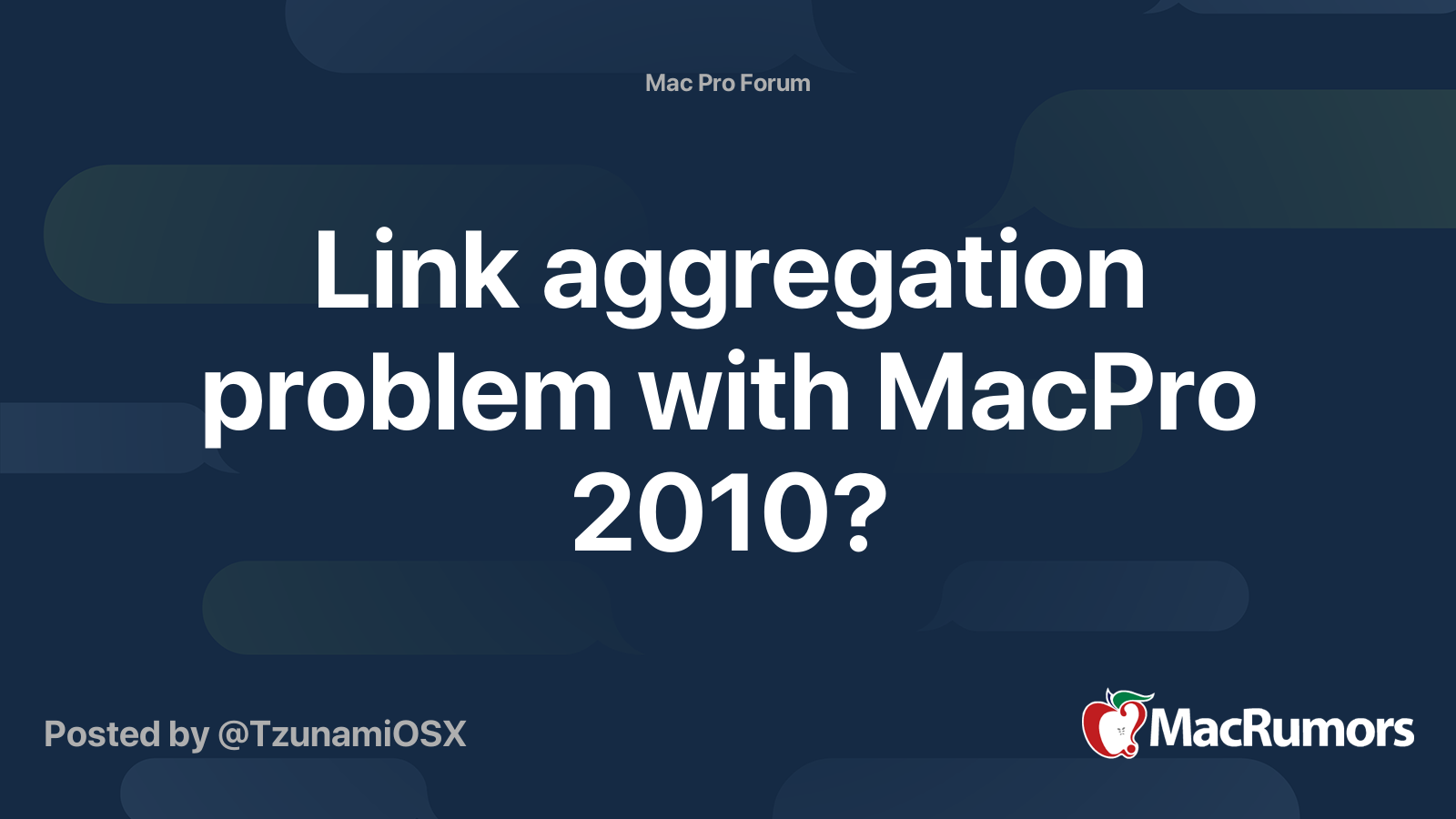 Link aggregation problem with MacPro 2010? | MacRumors Forums