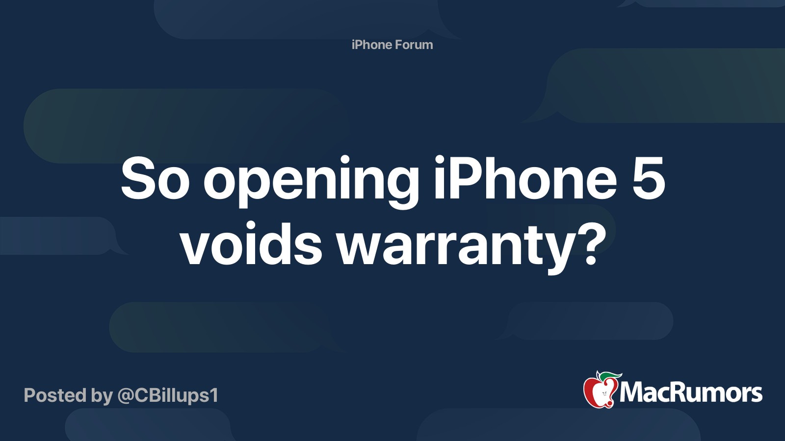 So opening iPhone 5 voids warranty? MacRumors Forums