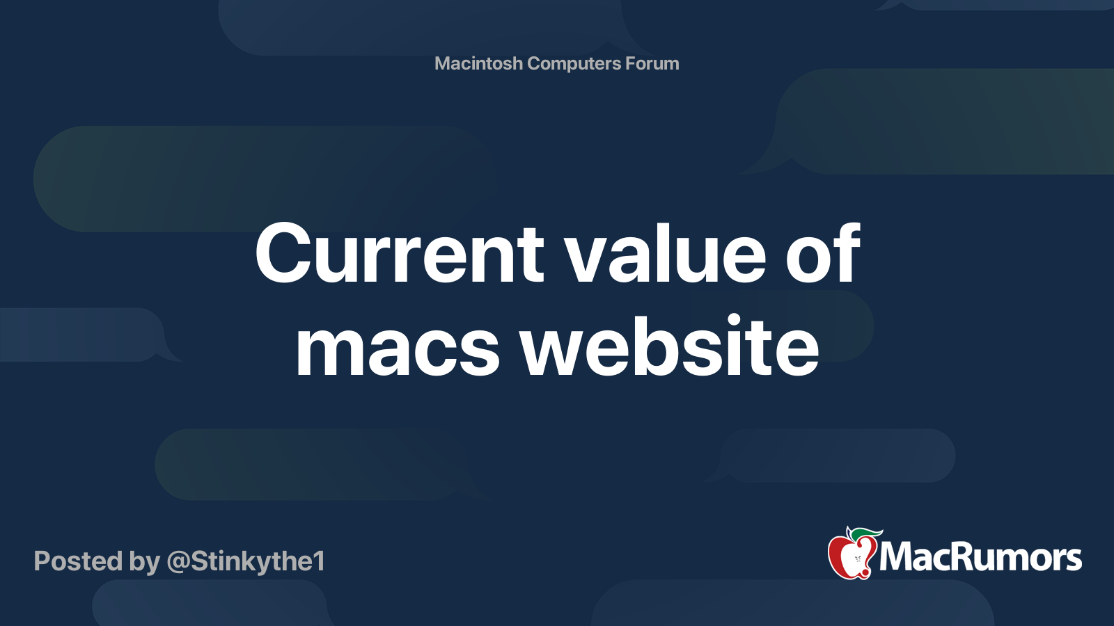 Current value of macs website | MacRumors Forums
