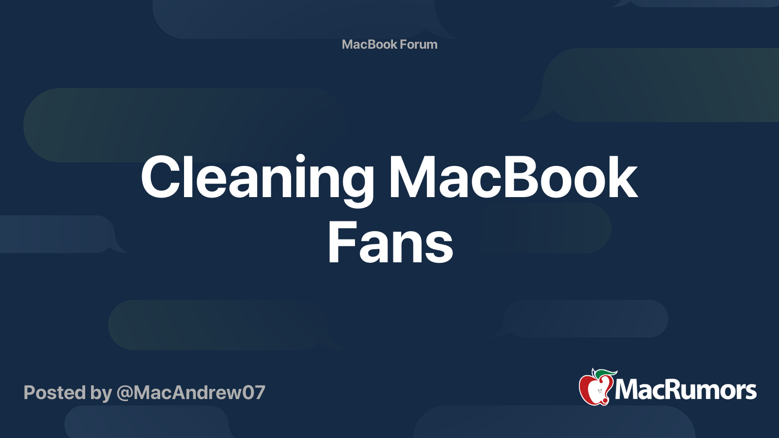 Cleaning MacBook Fans | MacRumors Forums