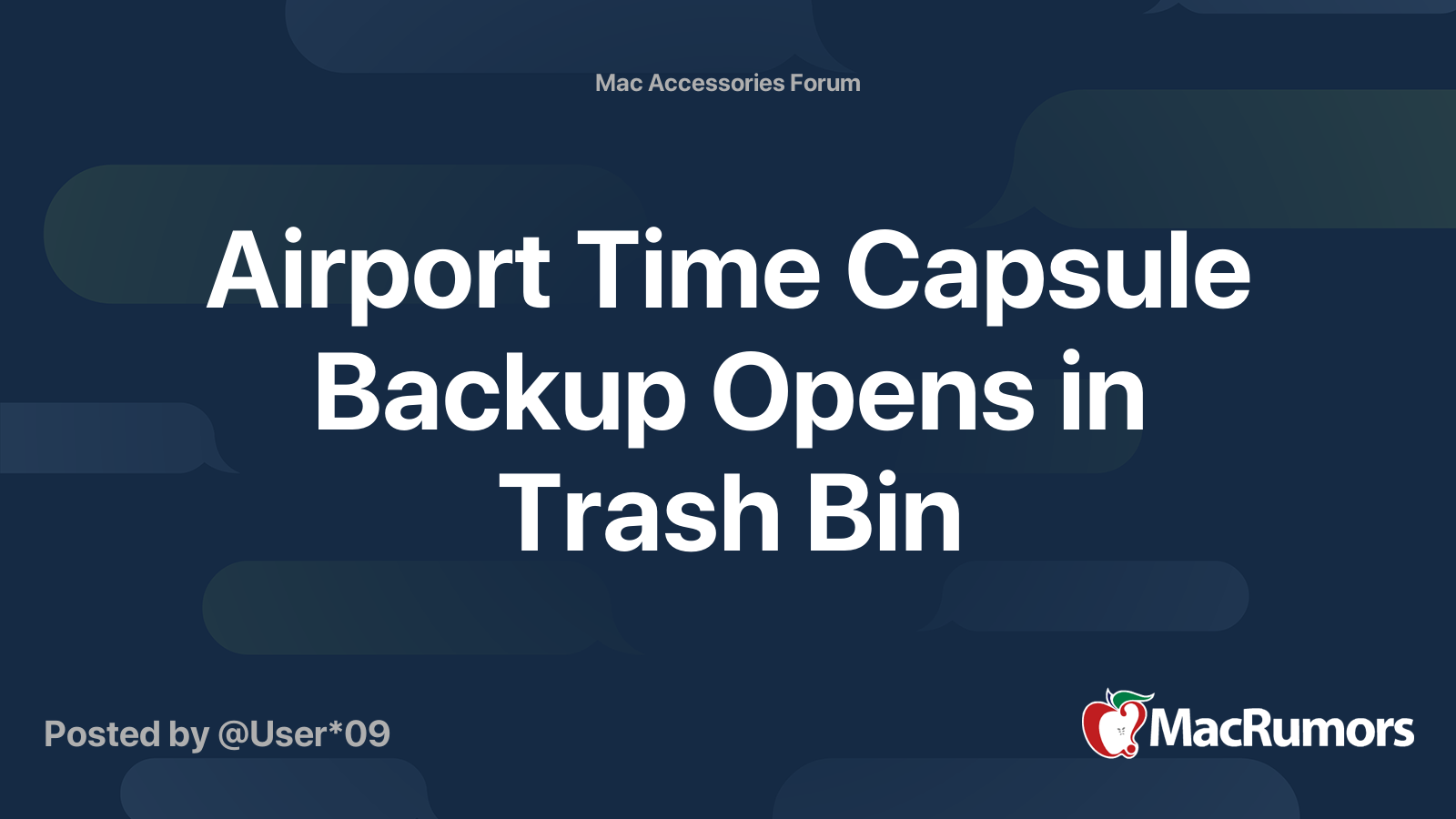 Airport Time Capsule Backup Opens in Trash Bin MacRumors Forums
