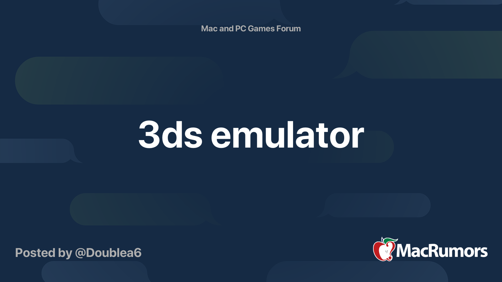 værdi Udholdenhed undskyldning 3ds emulator | MacRumors Forums