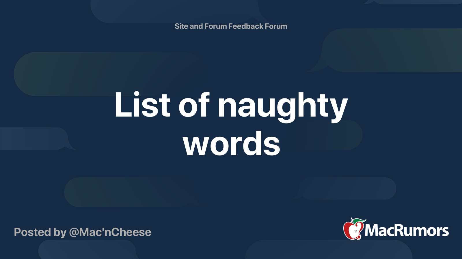 list-of-naughty-words-macrumors-forums