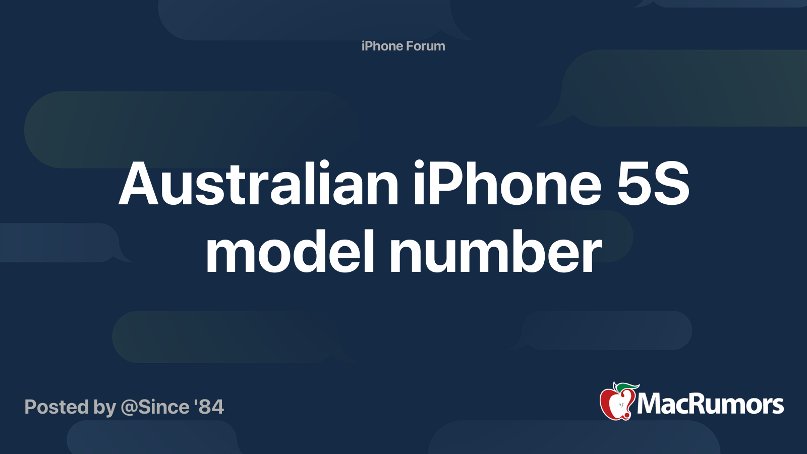 Australian iPhone 5S model number | MacRumors Forums