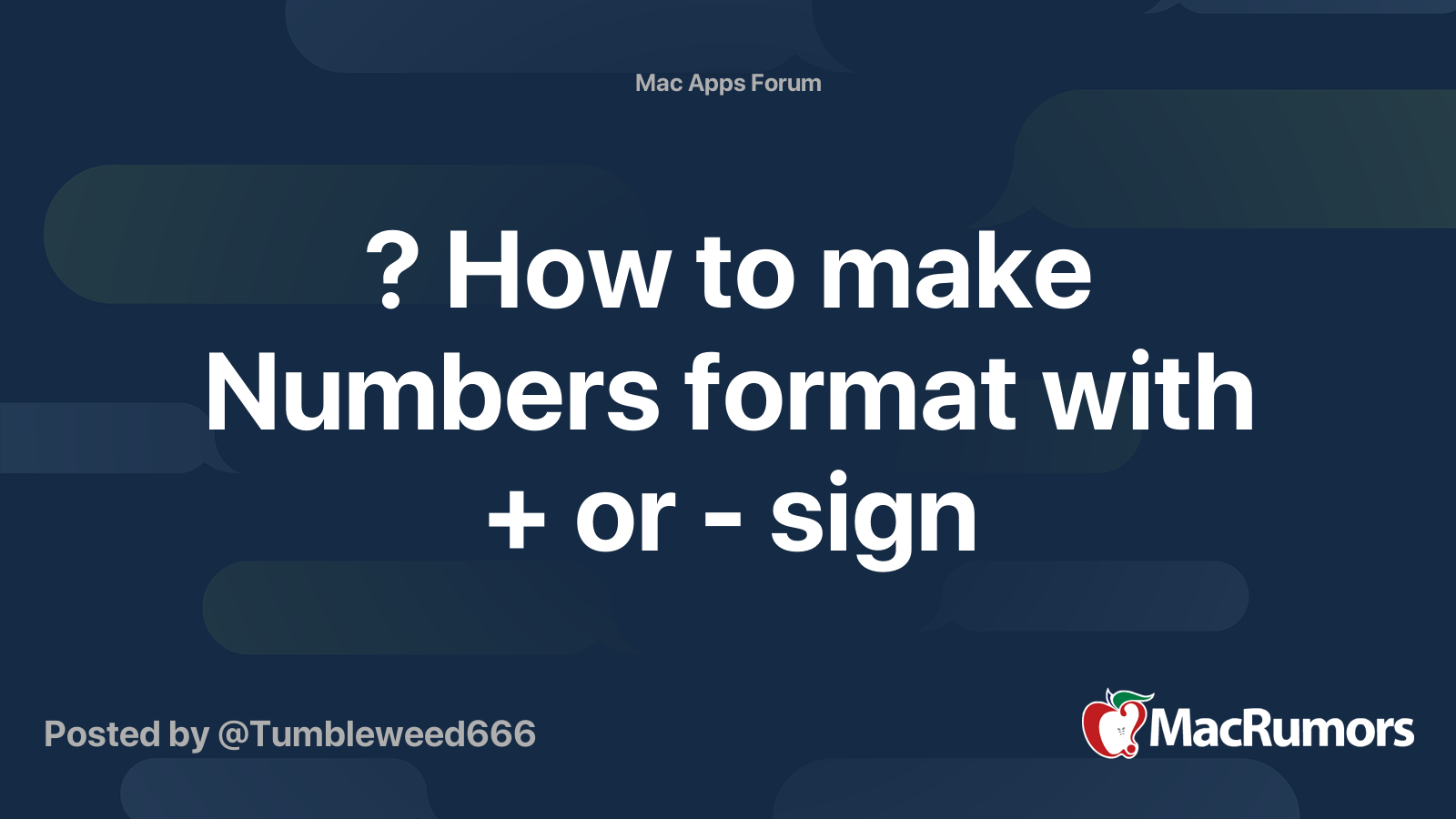 how-to-make-numbers-format-with-or-sign-macrumors-forums