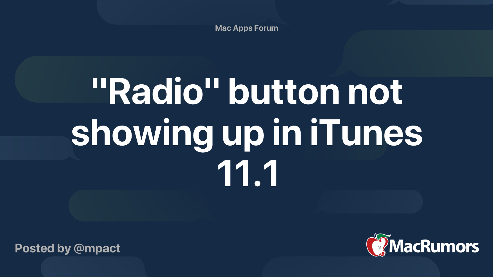 "Radio" button not showing up in iTunes 11.1 MacRumors Forums