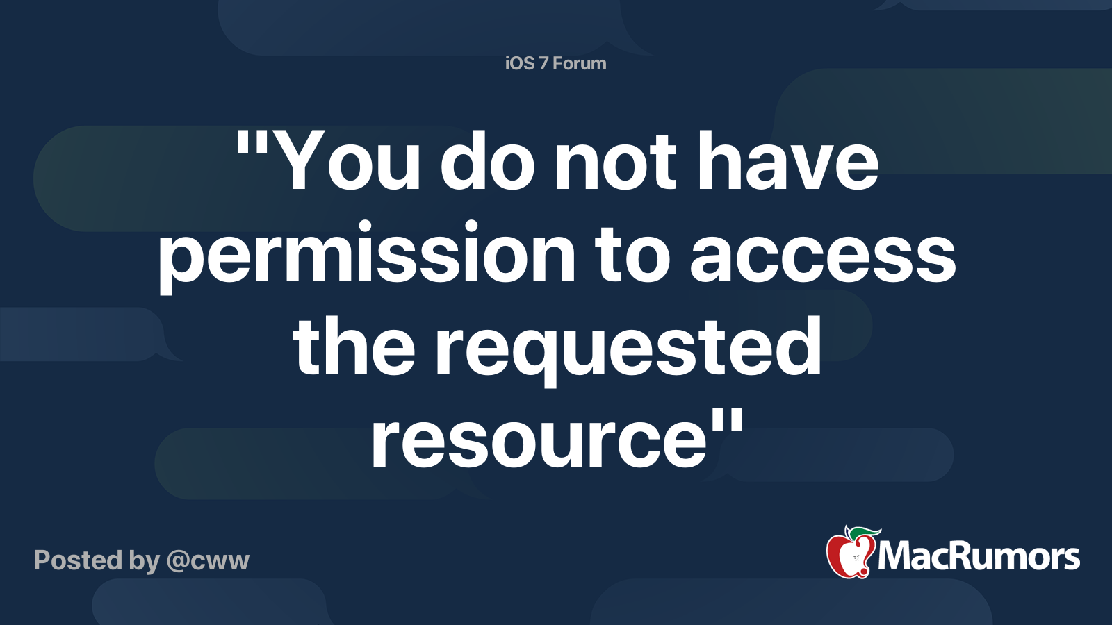 "You do not have permission to access the requested resource