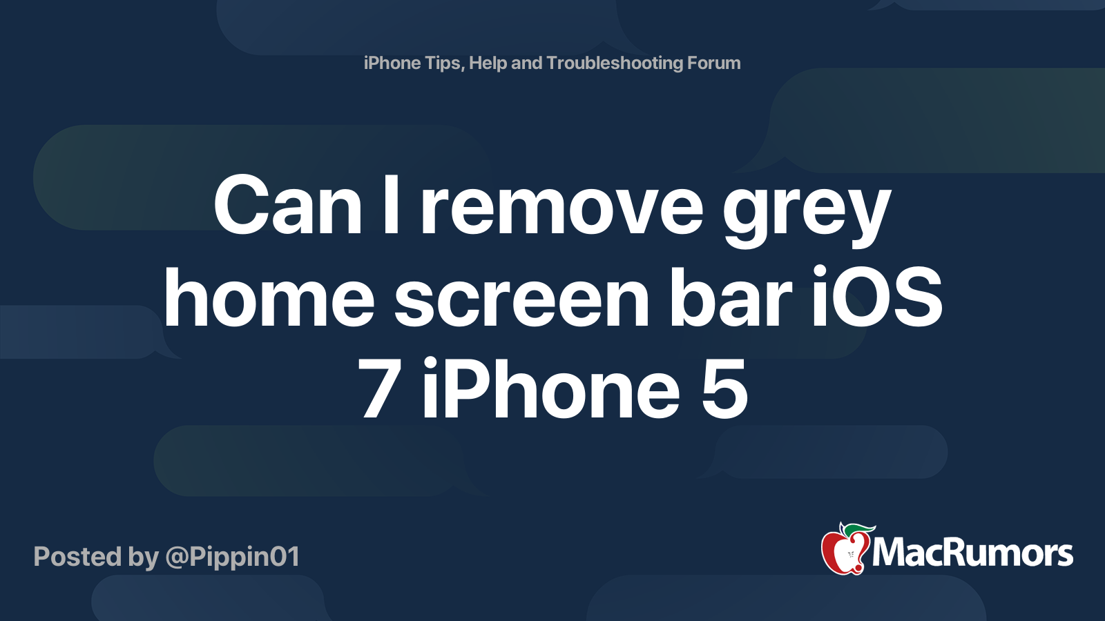 remove grey bar iphone home screen