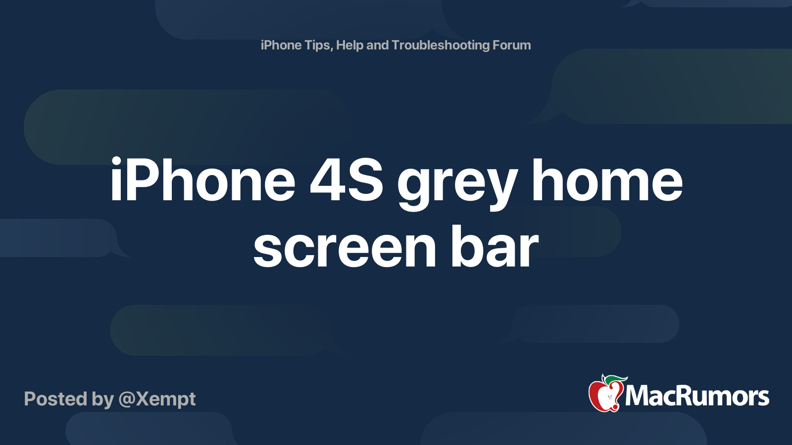 iPhone 4S grey home screen bar MacRumors Forums