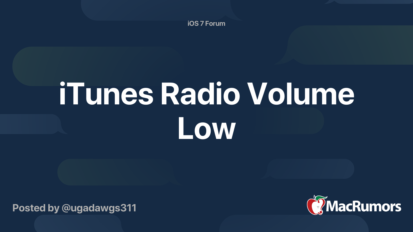 iTunes Radio Volume Low MacRumors Forums