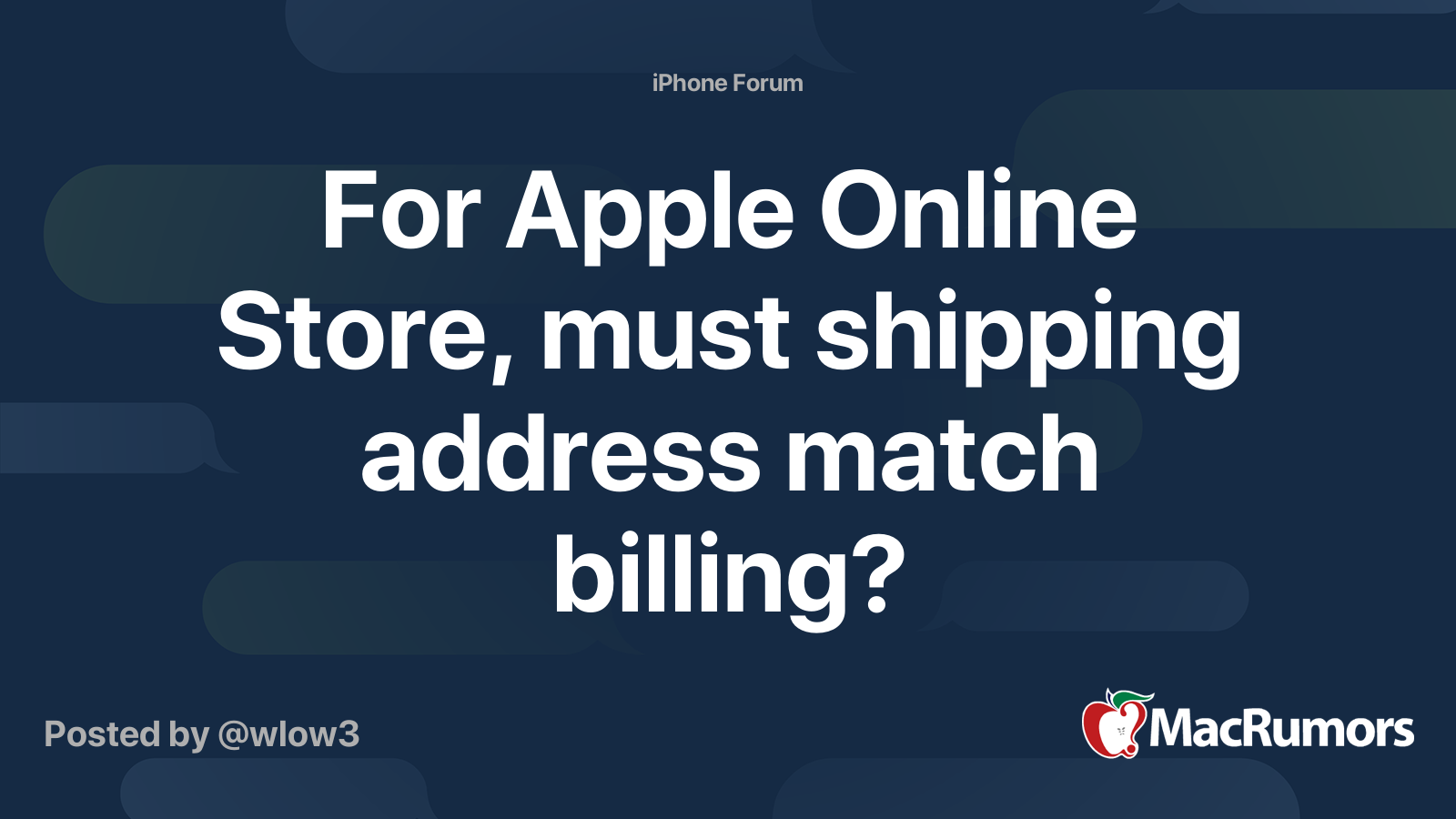 For Apple Online Store Must Shipping Address Match Billing
