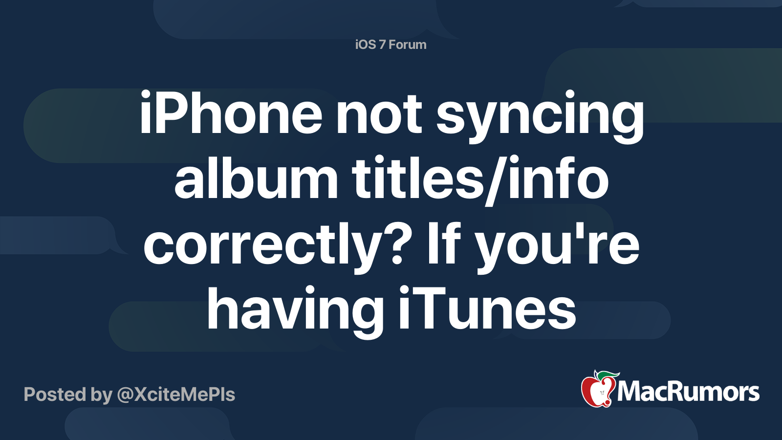 iPhone not syncing album titles/info correctly? If you're having iTunes
