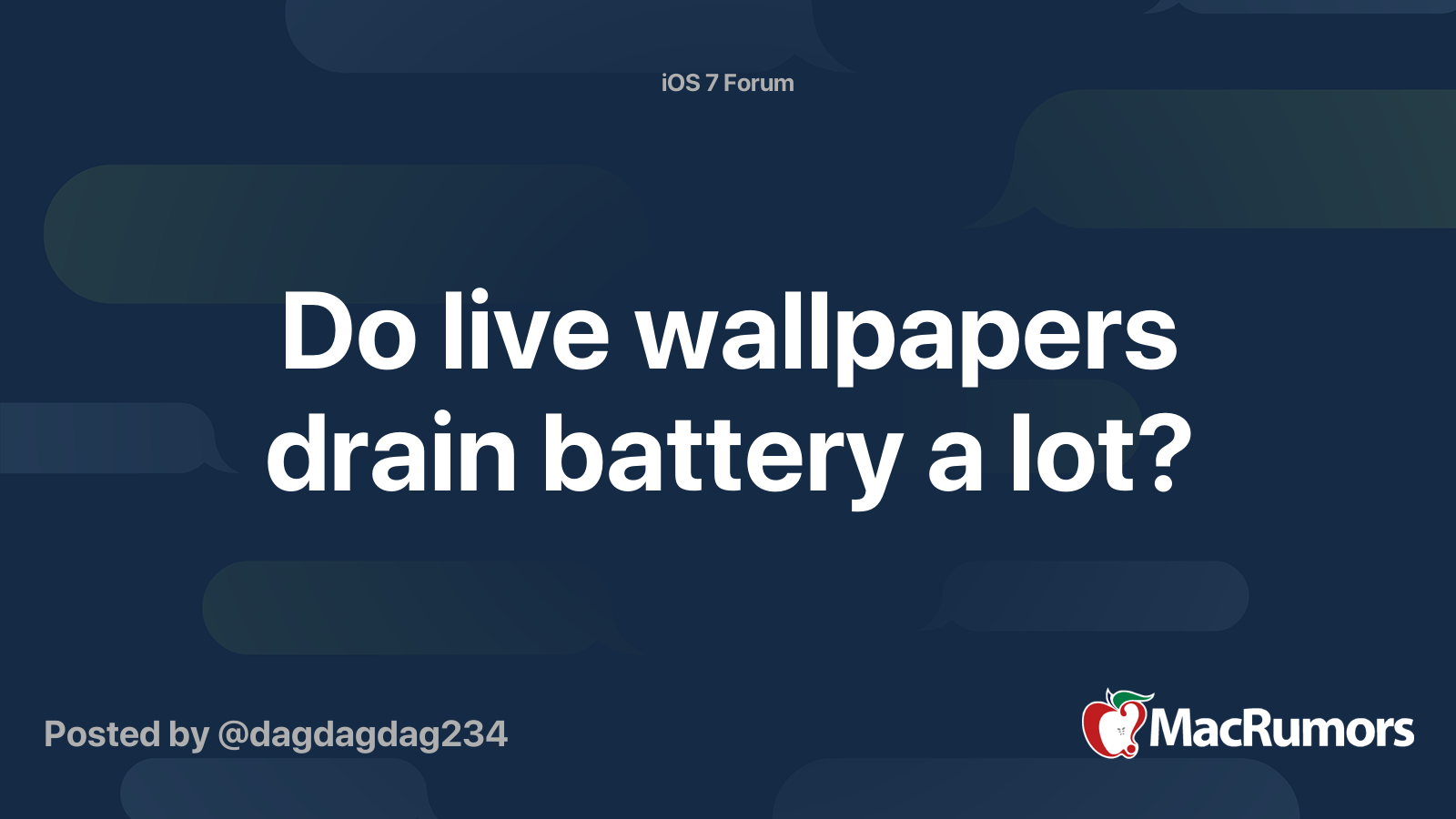 Do Live Wallpapers Drain Battery A Lot Macrumors Forums