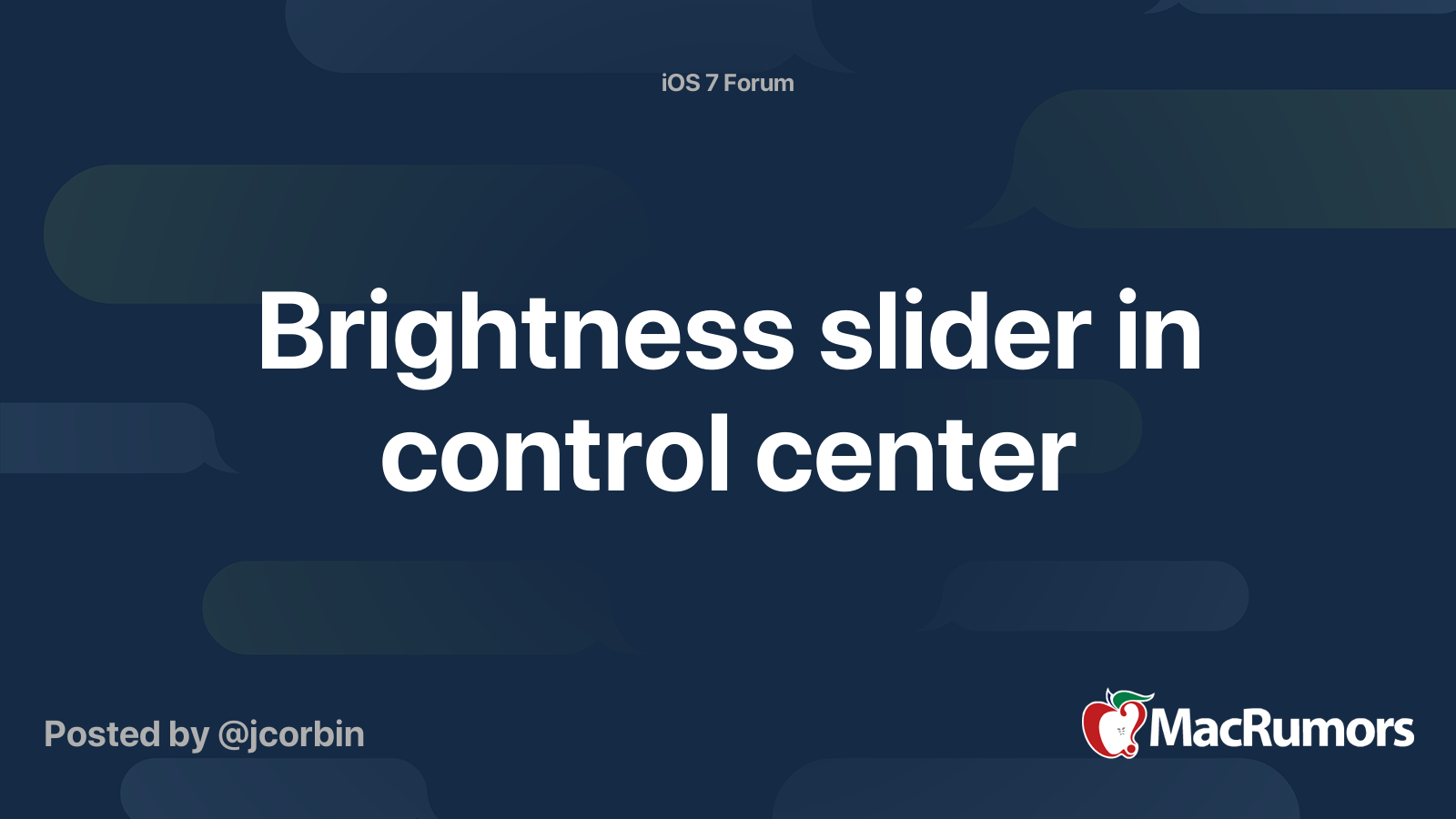 Brightness slider in control center | MacRumors Forums