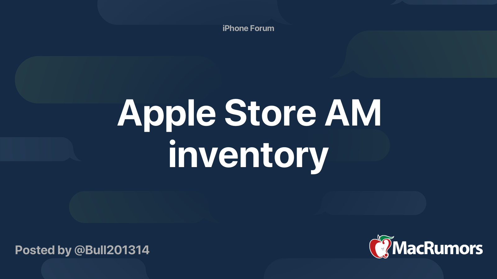 Apple Store AM inventory | MacRumors Forums
