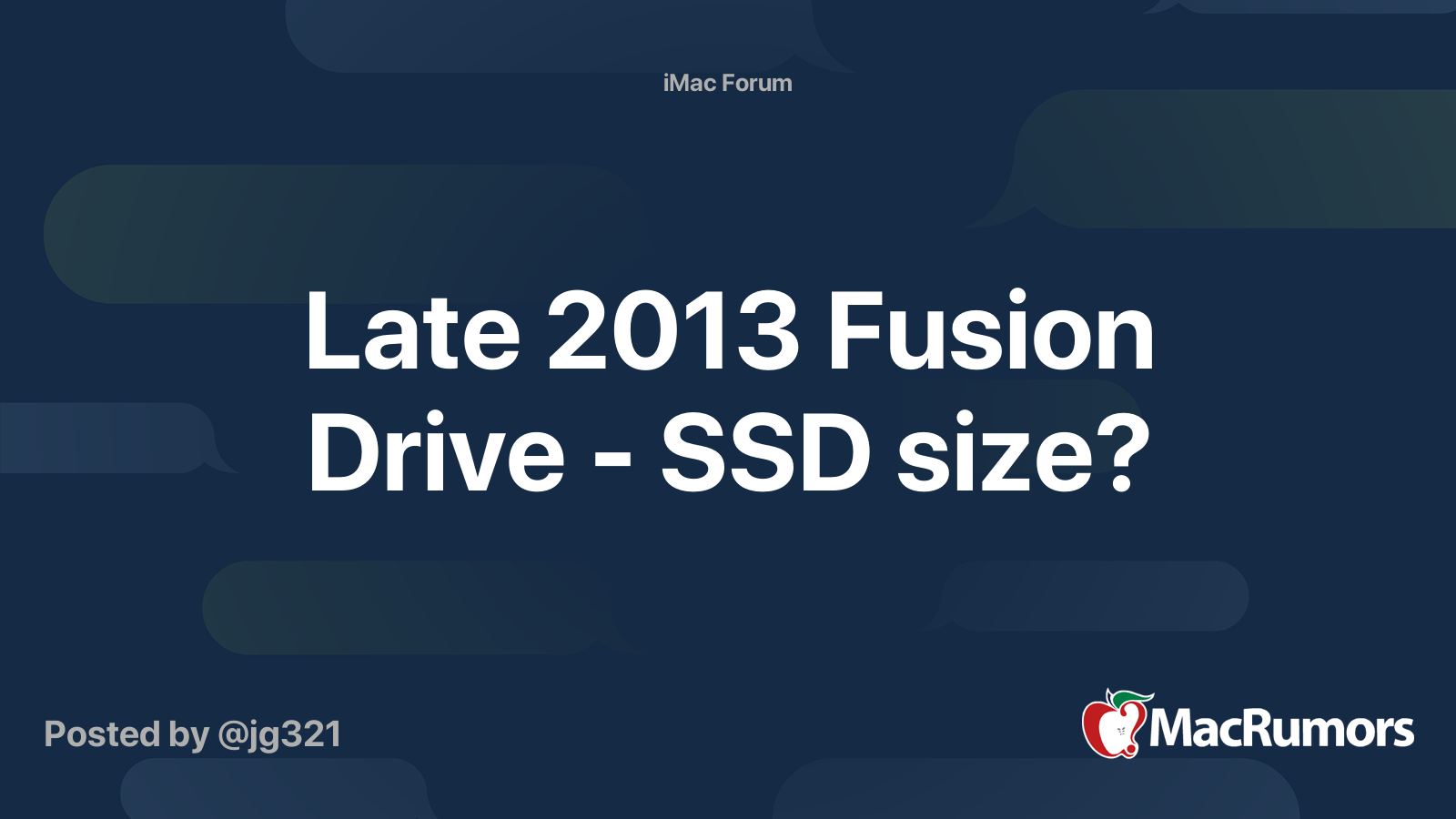 Late 2013 Fusion Drive - SSD size? | MacRumors Forums