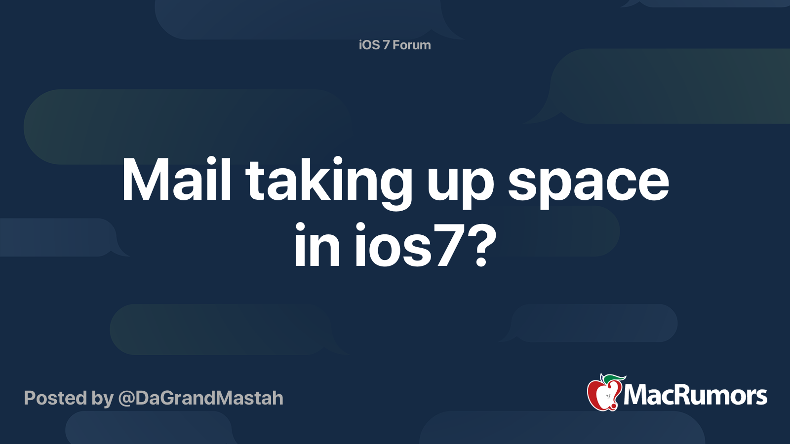 Mail taking up space in ios7? MacRumors Forums