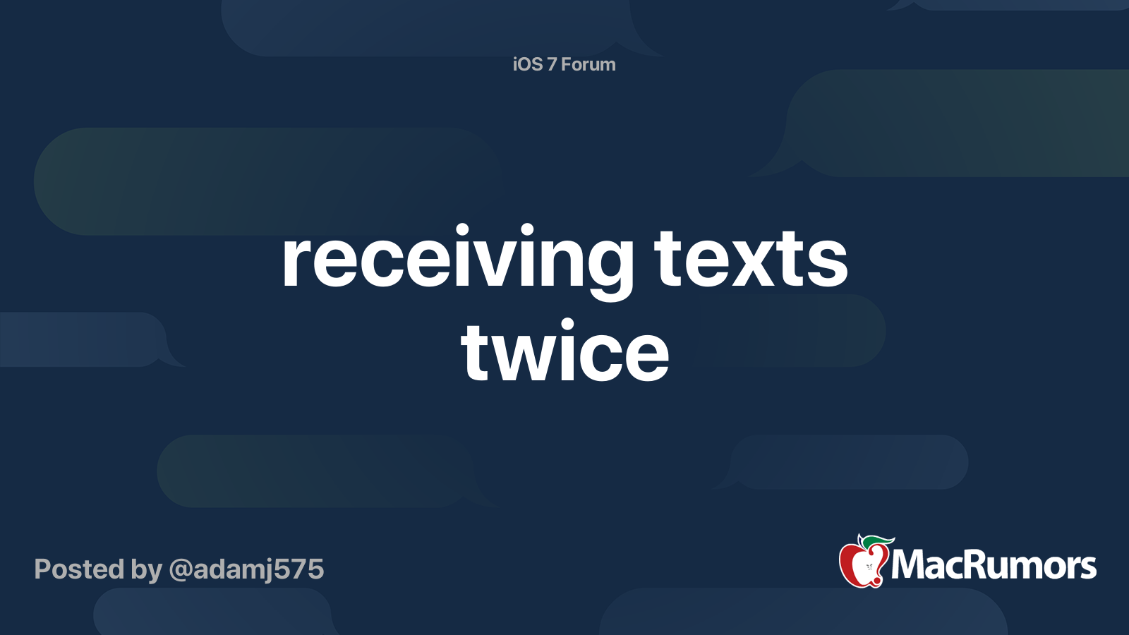 Receiving Texts Twice MacRumors Forums