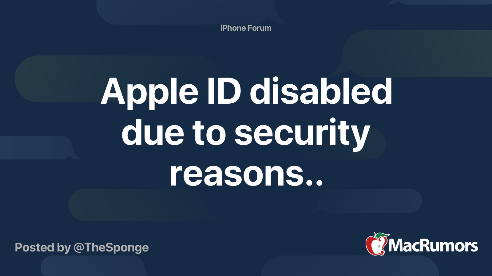 why is my apple id disabled due to security reasons